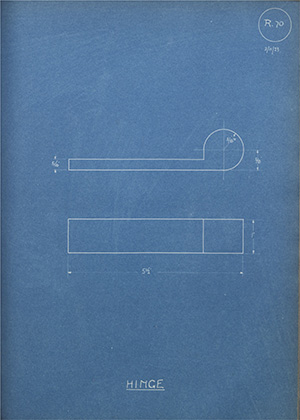 Norman Burton & Brothers Hinge WH Tildesley Forging Technical Drawing