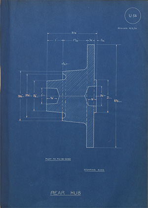 Norman Burton & Brothers MV32-5030 Rear Hub WH Tildesley Forging Technical Drawing