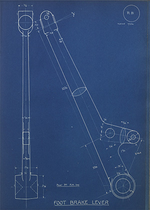 Norman Burton & Brothers RM341 Foot Brake Lever WH Tildesley Forging Technical Drawing