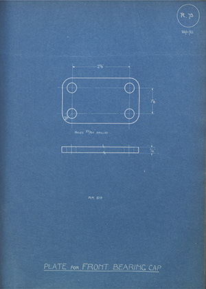 Norman Burton & Brothers RM619 Plate for Front Bearing Cap WH Tildesley Forging Technical Drawing