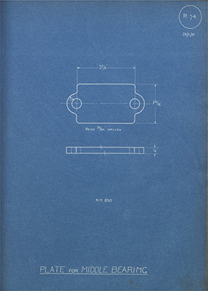 Norman Burton & Brothers RM620 Plate for Middle Bearing WH Tildesley Forging Technical Drawing