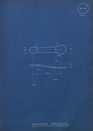 Norman Burton & Brothers Spanner Pressing WH Tildesley Forging Technical Drawing