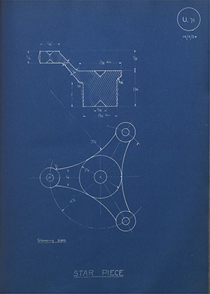 Norman Burton & Brothers Star Piece WH Tildesley Forging Technical Drawing