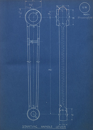 Norman Burton & Brothers Starting Handle Lever WH Tildesley Forging Technical Drawing