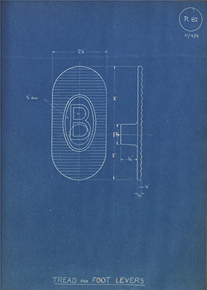 Norman Burton & Brothers Tread for Foot Levers WH Tildesley Forging Technical Drawing