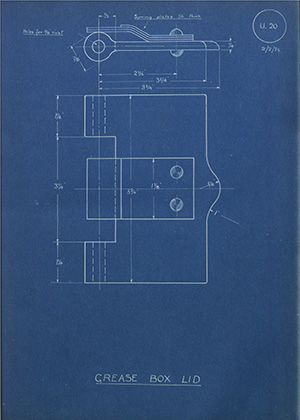 Nortons (Tividale) Ltd Grease Box Lid WH Tildesley Forging Technical Drawing