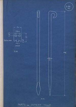 Parts for Patent Trap WH Tildesley Forging Technical Drawing