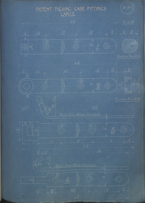 Patent Packing Case co Patent Packing Case Fittings - Large WH Tildesley Forging Technical Drawing