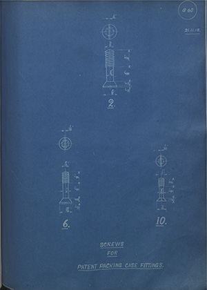 Patent Packing Case co Screws for Patent Packing Case WH Tildesley Forging Technical Drawing