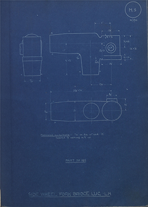 Phoenix Motors 165 Side Wheel Fork Bridge Lug - LH WH Tildesley Forging Technical Drawing