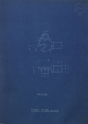 Phoenix Motors 2081 Fork Ends (Handed) WH Tildesley Forging Technical Drawing