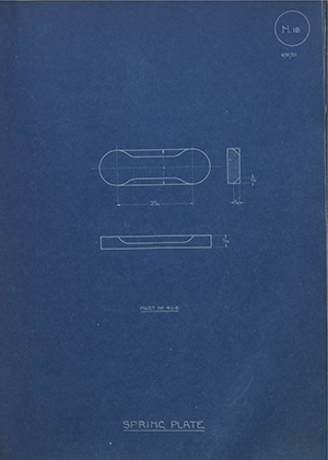 Phoenix Motors 4114 Spring Plate WH Tildesley Forging Technical Drawing