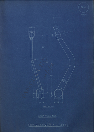 Phoenix Motors 5122 Pedal Lever - Clutch WH Tildesley Forging Technical Drawing