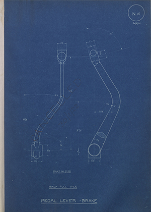 Phoenix Motors 5128 Pedal Lever - Brake WH Tildesley Forging Technical Drawing