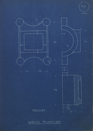 Phoenix Motors 8113 Spring Trunnion WH Tildesley Forging Technical Drawing