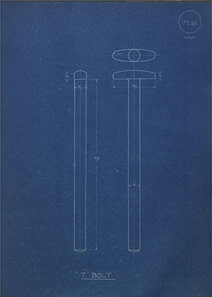 Phoenix Motors  T Bolt WH Tildesley Forging Technical Drawing