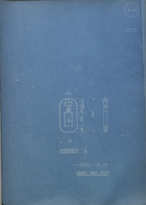 Plate - No58 - Cannon Hook Parts WH Tildesley Forging Technical Drawing