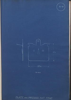 Plate for Pressed Rat Trap WH Tildesley Forging Technical Drawing