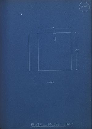 Plate for Rabbit Trap WH Tildesley Forging Technical Drawing