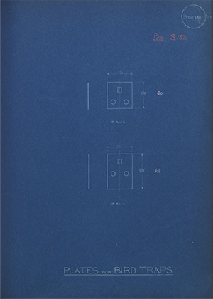 Plates for Bird Traps WH Tildesley Forging Technical Drawing