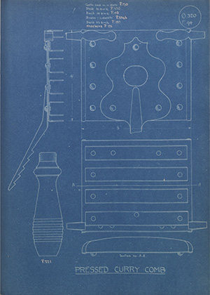 Pressed Curry Comb WH Tildesley Forging Technical Drawing