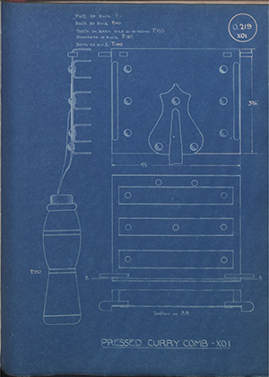 Pressed Curry Comb - X01 WH Tildesley Forging Technical Drawing