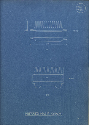 Pressed Mane Combs WH Tildesley Forging Technical Drawing