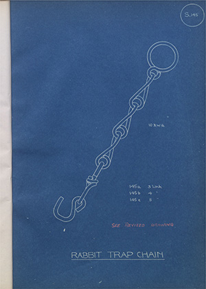 Rabbit Trap Chain WH Tildesley Forging Technical Drawing