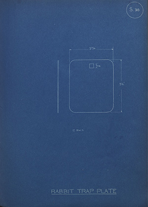 Rabbit Trap Plate WH Tildesley Forging Technical Drawing