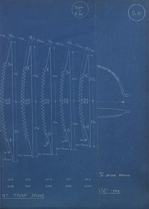 Rat Trap Jaws WH Tildesley Forging Technical Drawing