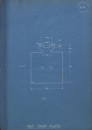 Rat Trap Plate WH Tildesley Forging Technical Drawing