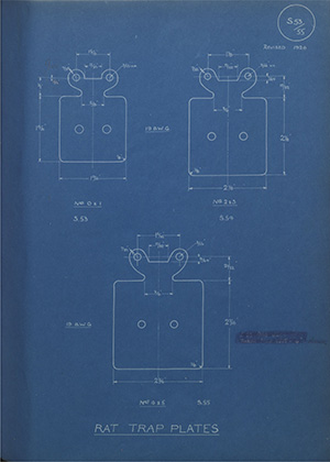 Rat Trap Plates WH Tildesley Forging Technical Drawing