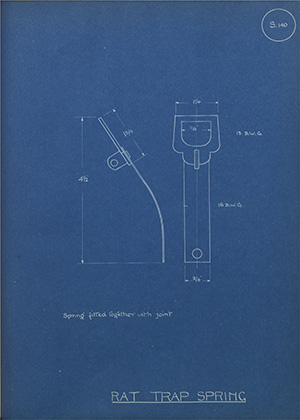 Rat Trap Spring WH Tildesley Forging Technical Drawing