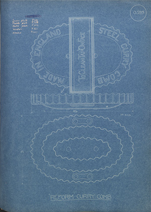 Reform Curry Comb WH Tildesley Forging Technical Drawing