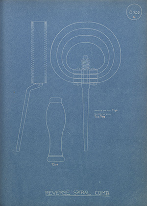 Reverse Spiral Comb WH Tildesley Forging Technical Drawing