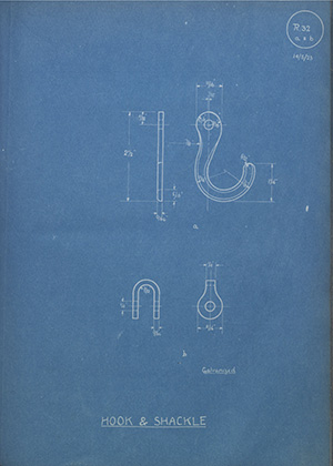 Reynolds & Co Hook & Shackle WH Tildesley Forging Technical Drawing