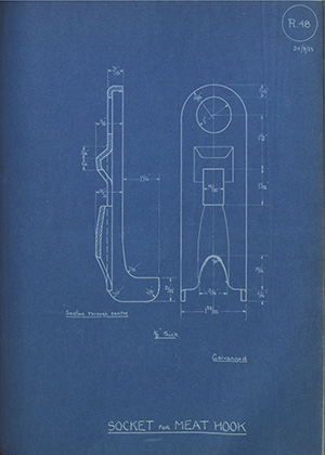 Reynolds & Co Socket for Meat Hook WH Tildesley Forging Technical Drawing