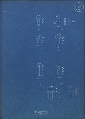 Rivets WH Tildesley Forging Technical Drawing