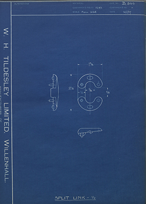 Robert Hudson LTD  Split Link - 1/2 WH Tildesley Forging Technical Drawing