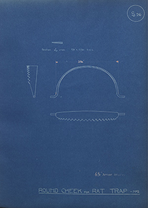 Round Cheek for Rat Trap No2 WH Tildesley Forging Technical Drawing