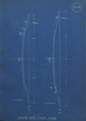 Round Rat Trap Jaws WH Tildesley Forging Technical Drawing