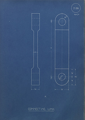 S J & E Fellows Connecting Link WH Tildesley Forging Technical Drawing