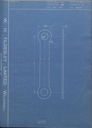 Samuel Platt LTD 48 Link WH Tildesley Forging Technical Drawing