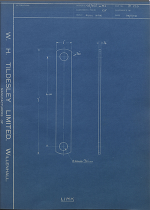 Samuel Platt LTD  Link WH Tildesley Forging Technical Drawing