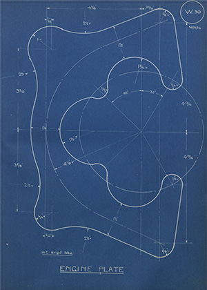 Sellman & Hill Ltd Engine Plate WH Tildesley Forging Technical Drawing