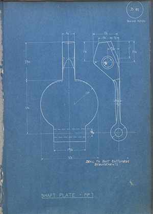 Shaft Plate - No7 WH Tildesley Forging Technical Drawing