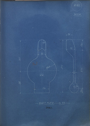 Shaft Plate - No85 - Small WH Tildesley Forging Technical Drawing