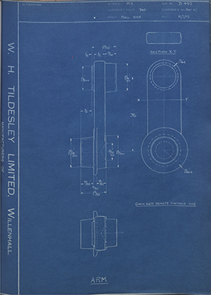 Sharps Commercials LTD EXP97 Arm WH Tildesley Forging Technical Drawing