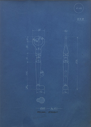 Side - No107 - Pelham - Straight WH Tildesley Forging Technical Drawing