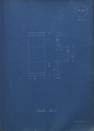 Simms Motor Units Axle Clip WH Tildesley Forging Technical Drawing